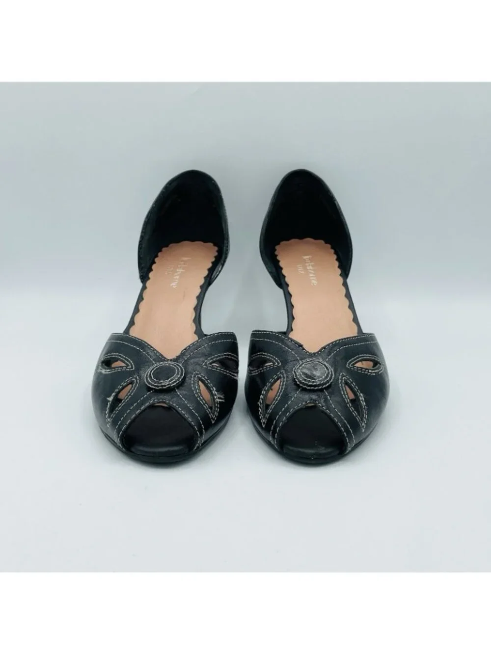 Liz Claiborne Shoes Women Size 9 M Black Leather Giselle Heels Slip On D'Orsay